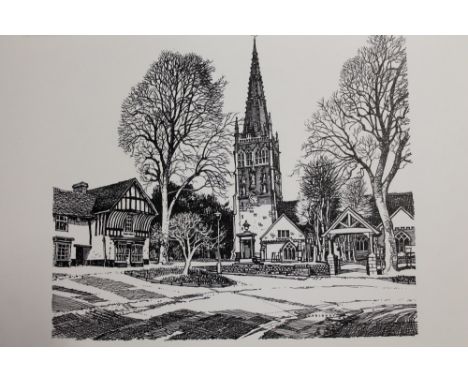 James Priddey (1916 - 1980), collection of pen and ink illustrations used for telephone directory covers including:  Sutton C