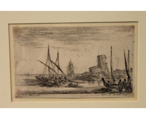 Wenzel Hollar (1607-1677) Genderspaach first state, house watermark, plate 4.5cm x 16.5cm together with another 'Roerort', bo