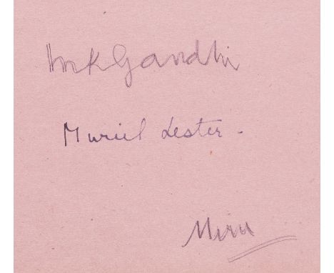 Gandhi (Mohandas Karamchand, Indian lawyer and anti-colonial nationalist, 1869-1948) Autograph album with signature of Gandhi