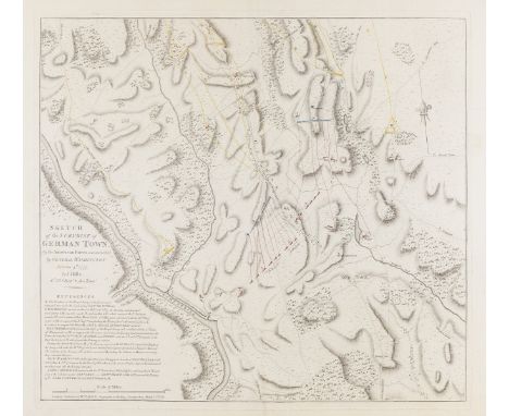 American Revolution.- Faden (William) &amp; John Hills. Sketch of the Surprise of German Town, by the American Forces command