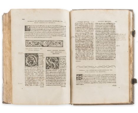 Bible, Greek &amp; Latin.- Novum testamentum omne, edited by Desiderius Erasmus, collation: Aa-Kk6 a-z A-Z6 &amp;8 : aA bB8, 