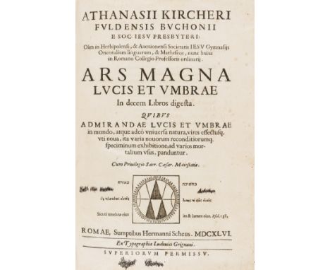 *** Please note, the description for this lot has changed ***Kircher (Athanasius) Ars magna lucis et umbrae, 2 parts in 1, fi