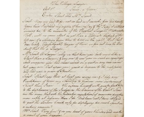 Irish Playwright.- McNally (Leonard, Dublin barrister, playwright, British government agent, 1752-1820) The Village Lawyer a 