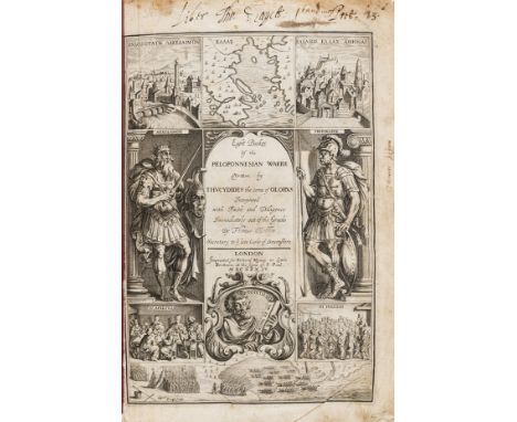 Hobbes (Thomas).- Thucydides.  Eight Bookes of the Peloponnesian Warre, first Hobbes edition, second issue, translated by Hob