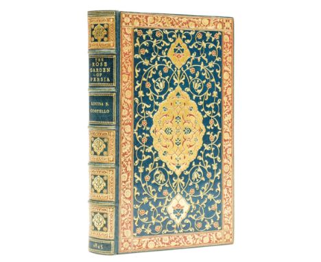 Costello (Louisa Stuart) The Rose Garden of Persia, title and text with decorative borders printed in red, some leaves with c