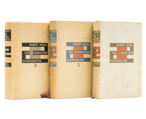 Musil (Robert) Der Mann ohn Eigenschaften, 3 vol., first editions, vol. 3 with frontispiece portrait, vol. 1 &amp; 2 with ink