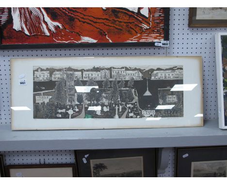 Glynn Thomas 'Dedham', limited edition of 50, black and white print, signed 21 x 60.5cm.