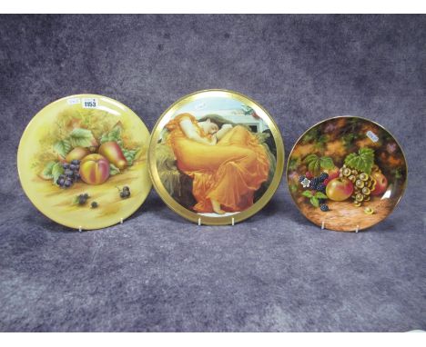 Royal Worcester Limited Edition Plaque, Flaming June, Aynsley plaque Orchard Gold, hand painted fruit plate, signed John F Sm