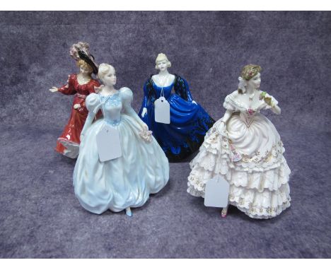 Four Figurines - Royal Doulton 'Patricia' HN 1993, Coalport 'Lily' - 'Dulcie, Royal Worcester 'The Fairest Rose'