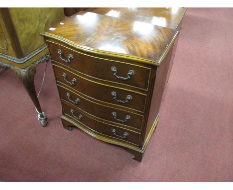 A Repro Serpentine Shaped Mahogany Chest of Drawers, with four long drawers on bracket feet.