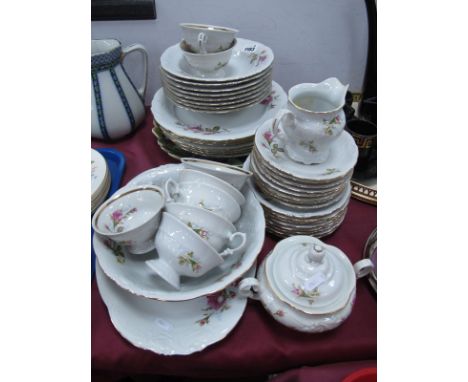 A Wawel Dinner Service, of forty four pieces in the tea rose pattern, plus Italian plates.