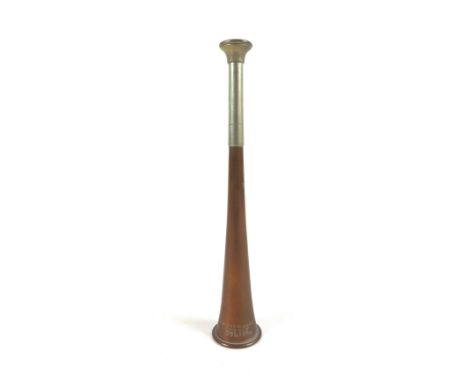A vintage Waine &amp; Adeney copper hunting horn, 23cm long. 