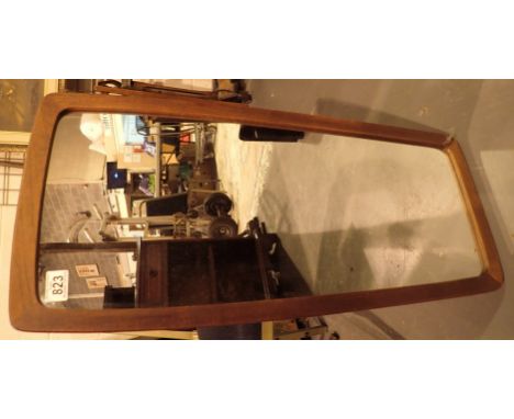 Teak framed Danish retro 1970s wall mirror 70 x 35 cm