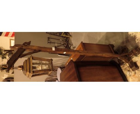 Oak hanging standard lamp