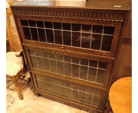 Oak Globe Wernicke cottage style three shelf bookcase 87 x 29 x 114 cm H 