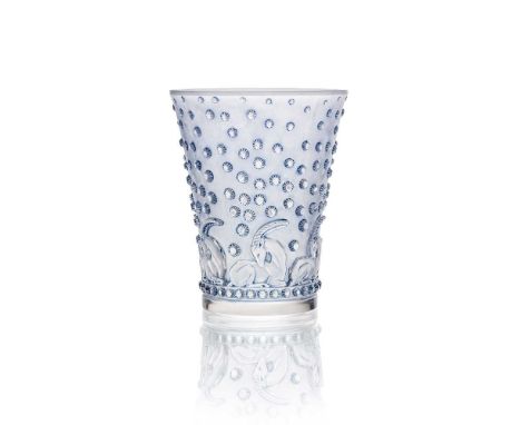 designed 1938clear, frosted and blue stainedstencilled R. LALIQUE FRANCE20cm (7 7/8in) highFootnote: IMPORTANT INFO FOR ‡ LOT