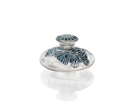 designed 1912clear, frosted and blue stainedmoulded R. LALIQUE4.8cm (1 7/8in) highFootnote: IMPORTANT INFO FOR ‡ LOTSLots aff