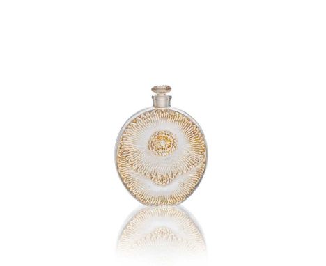 designed 1927clear, frosted and sepia stainedmoulded R. LALIQUE FRANCE8.6cm (3 3/8in) highFootnote: IMPORTANT INFO FOR ‡ LOTS