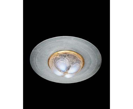 designed 1921opalescent, with clear and frosted 'Saturn ring' and brass fittingswheel-engraved R. LALIQUE FRANCE, engraved No