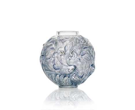 designed 1924clear, frosted and blue stainedintaglio R. LALIQUE17.8cm (7in) highFootnote: IMPORTANT INFO FOR ‡ LOTSLots affix