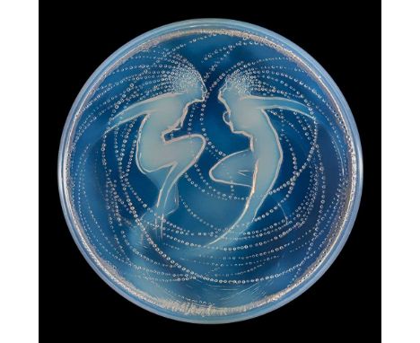 designed 1921opalescent, with silk and cardboard basemoulded R. LALIQUE25.5cm (10in) diameter