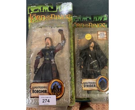 A PAIR OF BOXED LORD OF THE RINGS ACTION FIGURE TO INCLUDE BOROMIR 