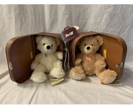 TWO STEIFF BEAR SUITCASES CONTAINING LOTTE AND FYNN 