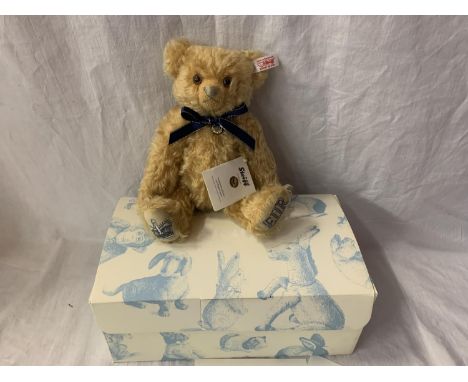 A STEIFF GROWLING TEDDY BEAR DIAMOND JUBILEE EXCLUSIVE TO PETER JONES CHINA BOXED WITH CERTIFICATE 