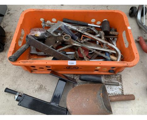 A QUANTITY OF VARIOUS HAND TOOLS TO INCLUDE SPANNERS, MALLET ETC. 