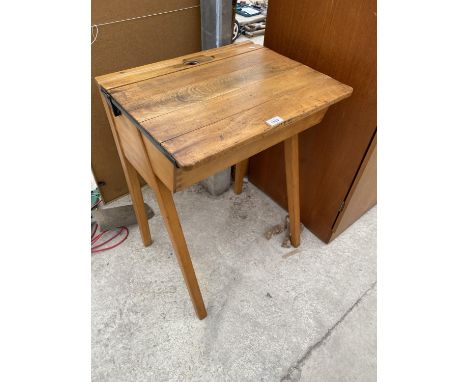 A VINTAGE SCHOOL DESK 