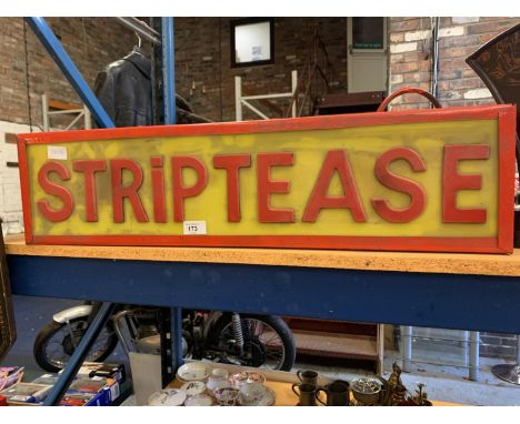 A STRIPTEASE ILLUMINATED LIGHT BOX SIGN 
