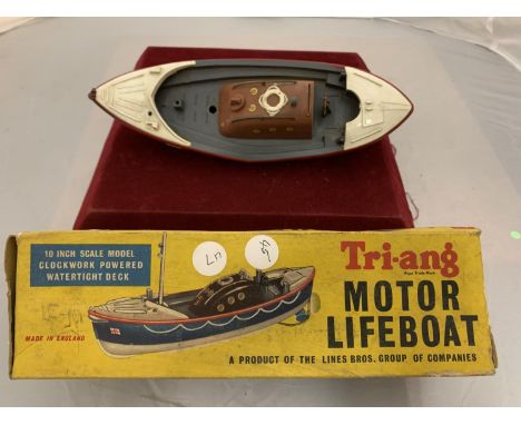 A 'TRI-ANG' SCALE MODEL OF A CLOCKWORK POWERED LIFEBOAT 