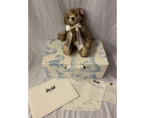 A STEIFF ROYAL BABY WINDSOR TEDDY BEAR BOXED WITH CERTIFICATE 