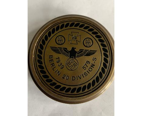 A GERMAN BRASS COMPASS 