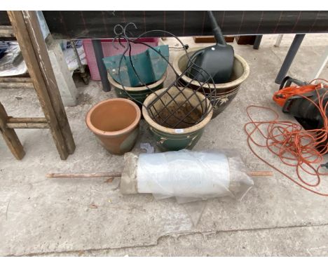 VARIOUS CERAMIC PLANTERS ETC 