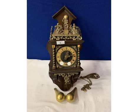 AN ORNATE DUTCH WEIGHTER WALL CLOCK 