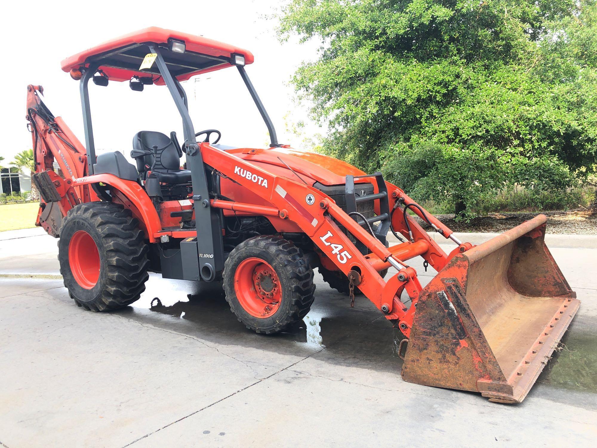 2012 KUBOTA L45 LOADER/BACKHOE WITH OUTRIGGERS, 4WD, DIESEL, 3,374.9 ...