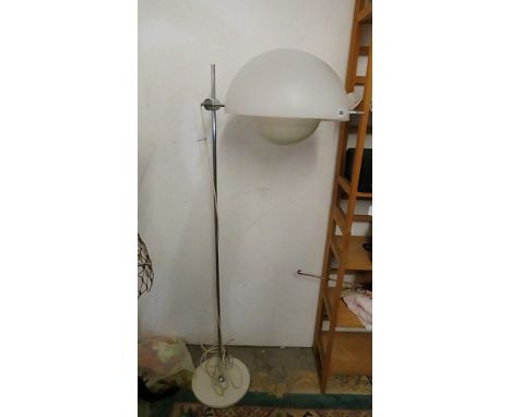 A 1970s Scandinavian design steel and Perspex standard lamp on a metal base