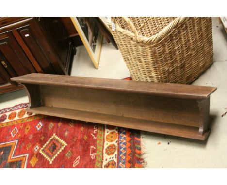 Oak Two Tier Hanging Shelf, 127cms long x 25cms high