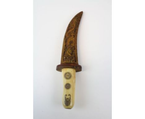 Chinese bone and wooden dagger 
