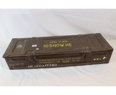 A British Military 105mm Shell Ammunition Box Together With A WW2 Type British Navy Kit Bag.
