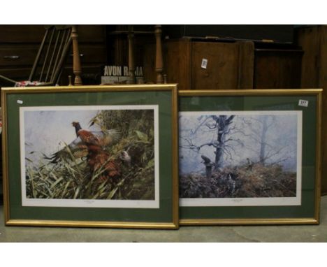 Two Gilt framed &amp; glazed Limited Edition Hunting themed Prints by "Alan Hayman", pencil signed to margins by the Artist, 