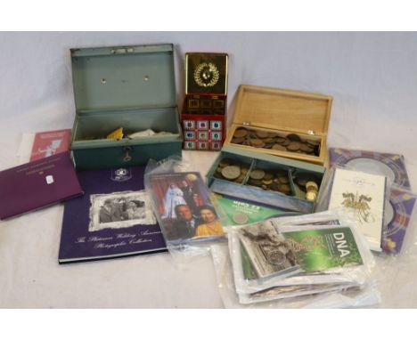 Collection of commemorative BU coins to include 50p, £2 &amp; £5 Pound examples, various other vintage UK &amp; Irish coins, 