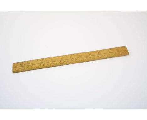 Advertising - Vintage Wooden Ruler marked ' A Good Straight Rule - Always buy C W S Goods at the Co-operative Stores '