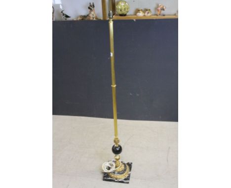 Gilt Metal &amp; Black Marble Standard Lamp, 143cms high