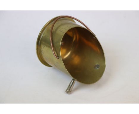 A World War One / WW1 Trench Art Sugar Scuttle, Engraved To The Top Souvenir De France 1914-1919, Made From A Brass Artillery