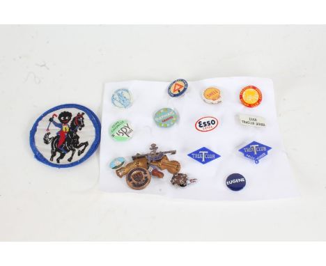 Collection of Badges, to include Golly examples and two cloth badges, Shell, Eugene McCarthy Presidential candidate badge, a 