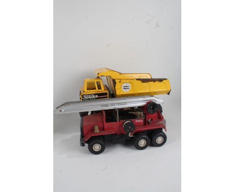 Tonka Mighty Diesel tipper truck, Meccano Mogul fire engine (2)