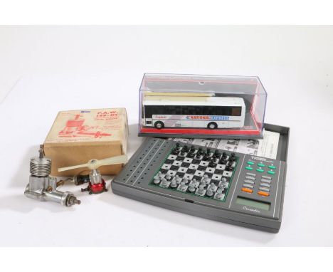 Boxed P.A.W. 1.49cc model diesel engine, together with a Corgi National Express Omnibus and Tiger Electronic chess&nbsp;(3)