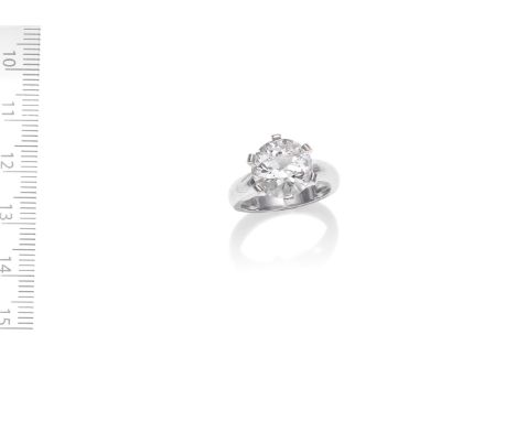 DIAMOND SINGLE-STONE RINGThe old brilliant-cut diamond, weighing 4.91 carats, within a six-claw setting,  maker's mark JP, Fr